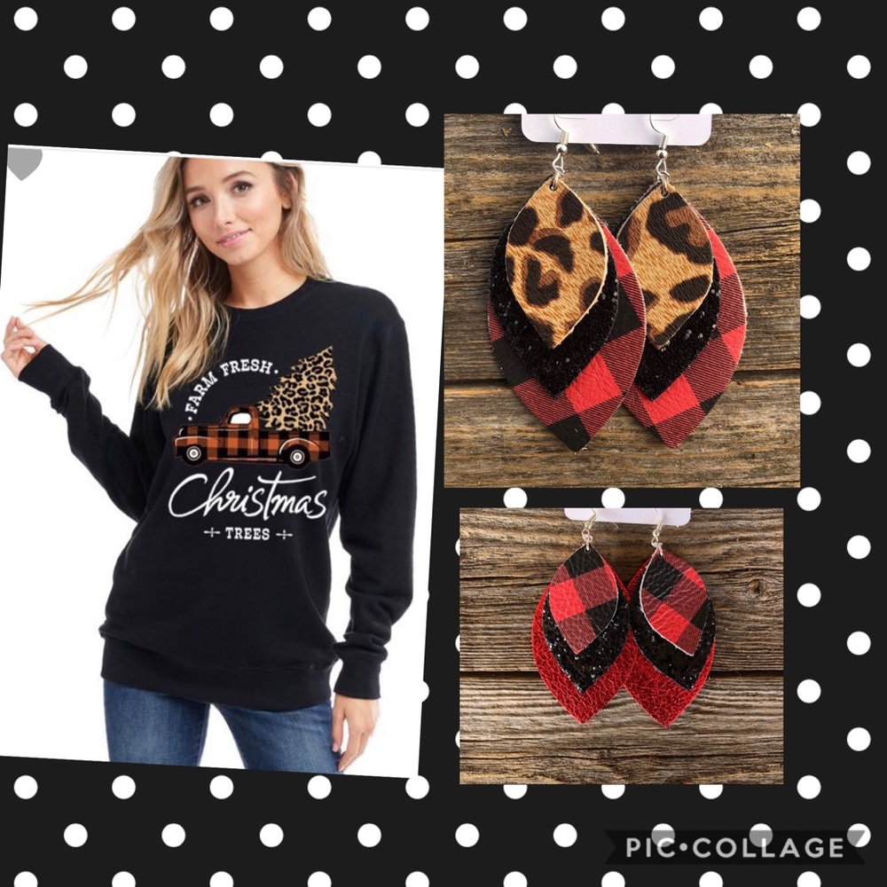 Sweatshirt and earring combo